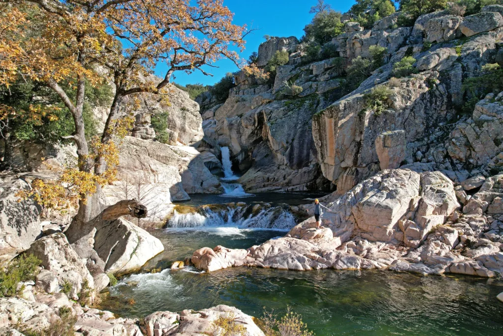 nature park and waterfall bau mela blue zone sardinia
